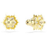 Magic stud earrings Mixed cuts, Snowflake, White, 18K gold finish